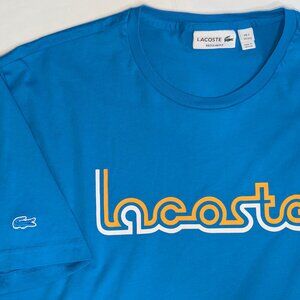 Lacoste T Shirt XXL Spell Out Blue